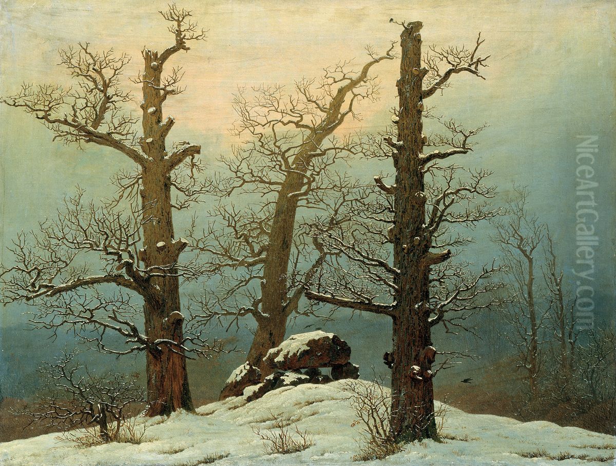 Hunengrab im Schnee Oil Painting by Caspar David Friedrich