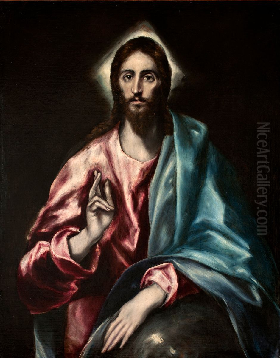 El Salvador Oil Painting by El Greco