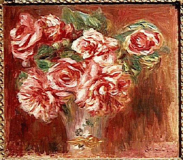 Roses dans un vase Oil Painting by Pierre Auguste Renoir