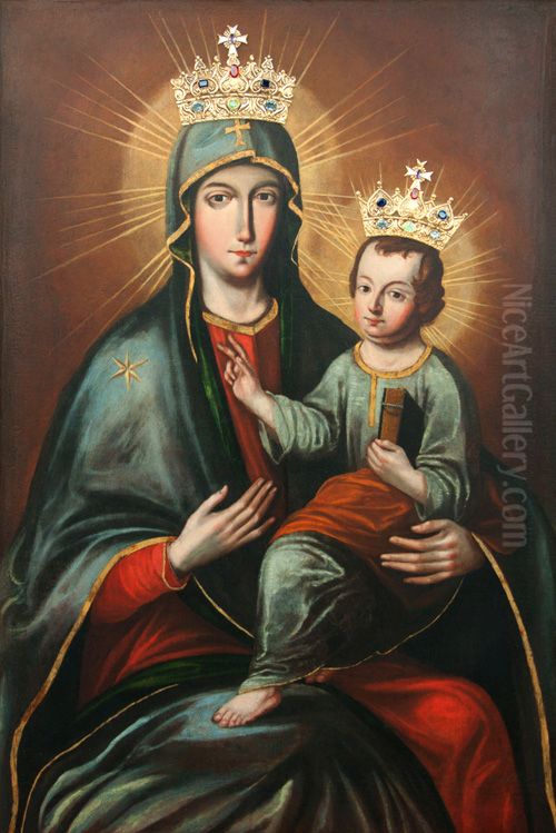 Madonna with child Oil Painting by unknown