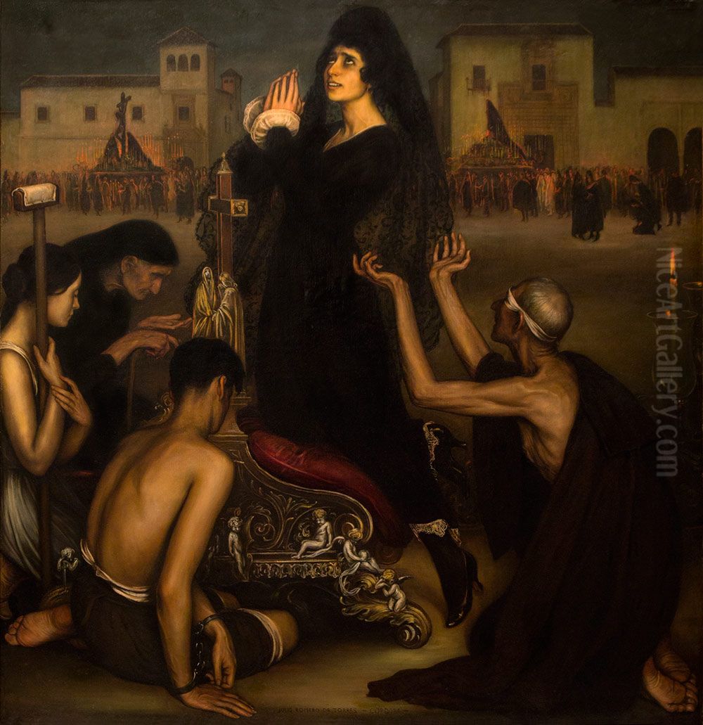 La saeta Oil Painting by Julio Romero De Torres