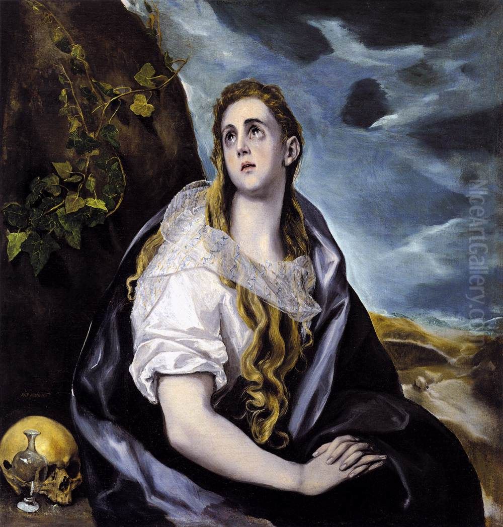 The Penitent Magdalene Oil Painting by El Greco