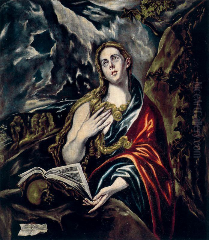 Penitent Magdalen Oil Painting by El Greco