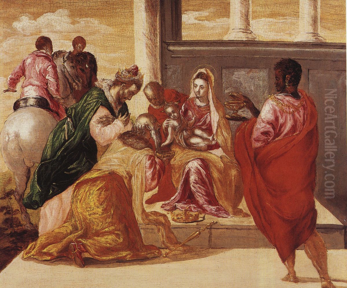 Adoration of the Magi Oil Painting by El Greco