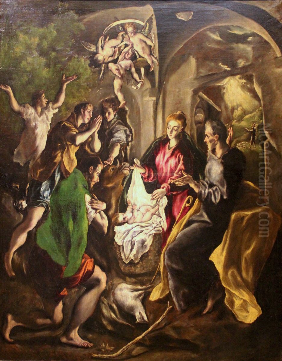 The Adoration of the Shepherds Oil Painting by El Greco