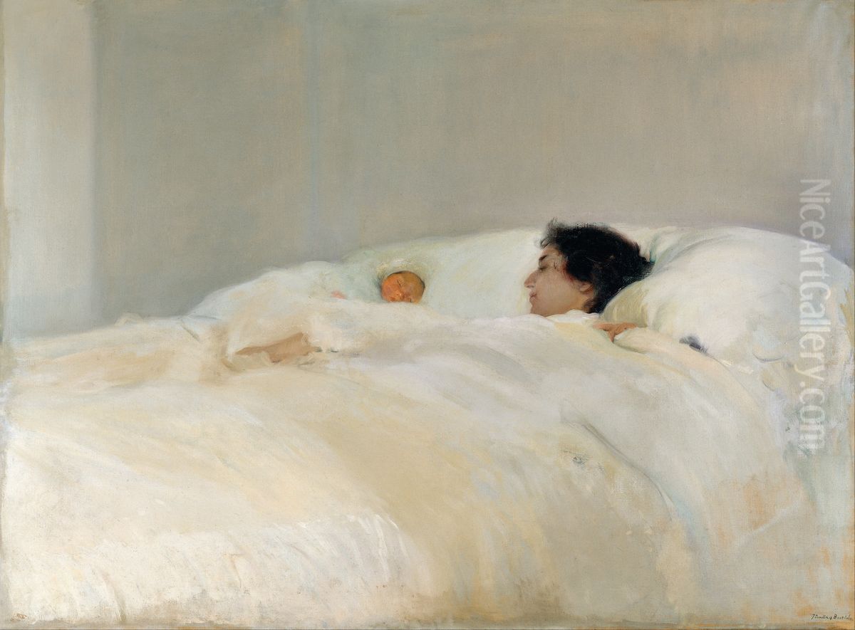 Mother Oil Painting by Joaquin Sorolla