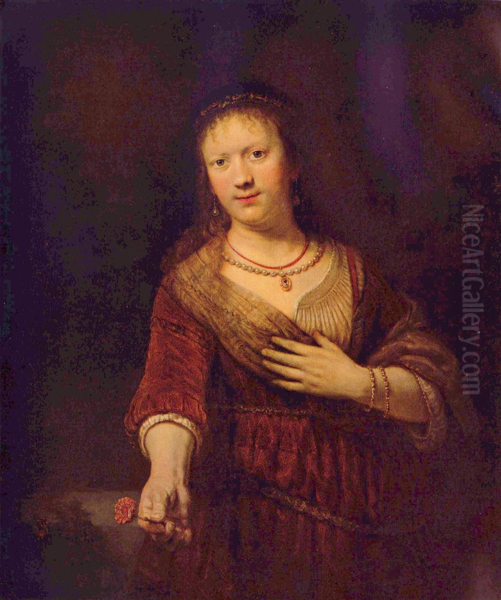 Saskia as Flora Oil Painting by Rembrandt