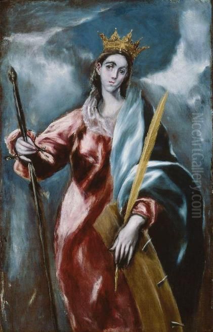 Saint Catherine Oil Painting by El Greco