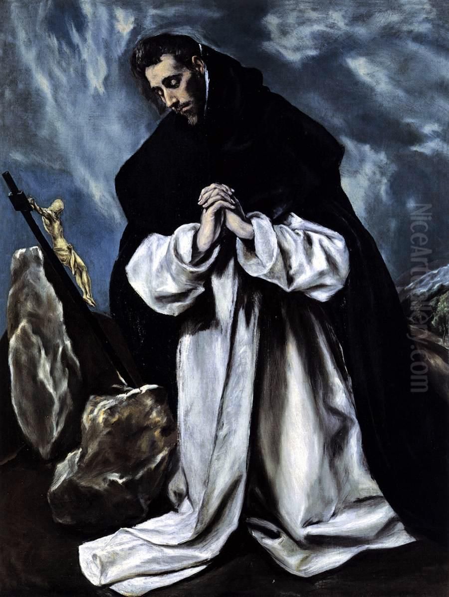 St Dominic in Prayer Oil Painting by El Greco