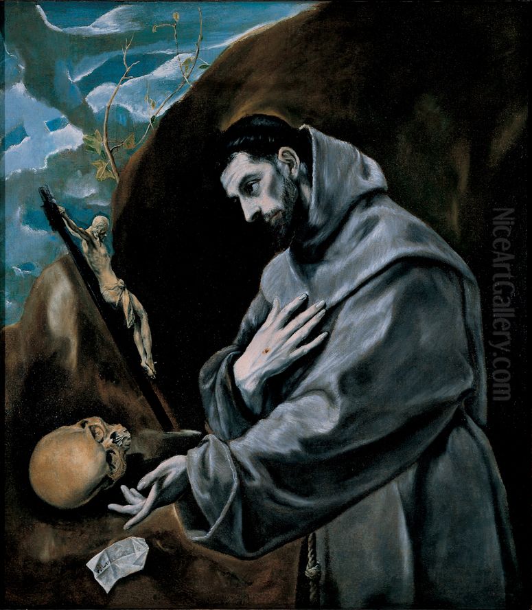 Saint Francis in Prayer Oil Painting by El Greco