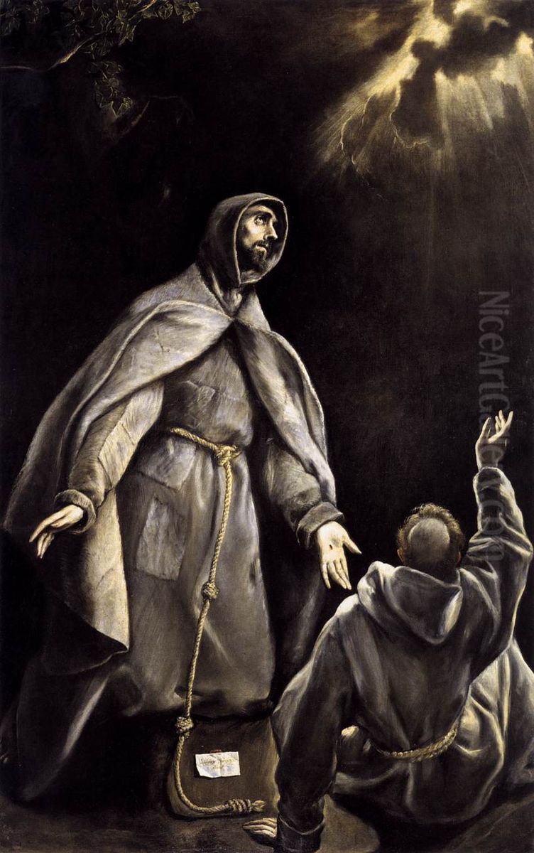 St Francis's Vision of the Flaming Torch Oil Painting by El Greco