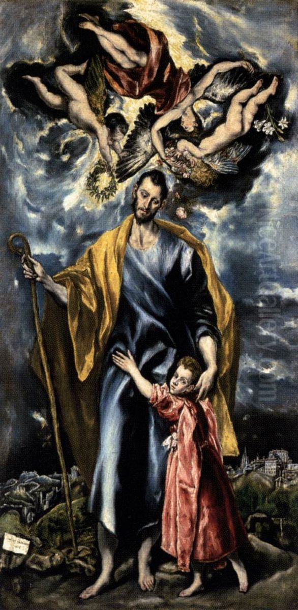 St Joseph and the Christ Child Oil Painting by El Greco