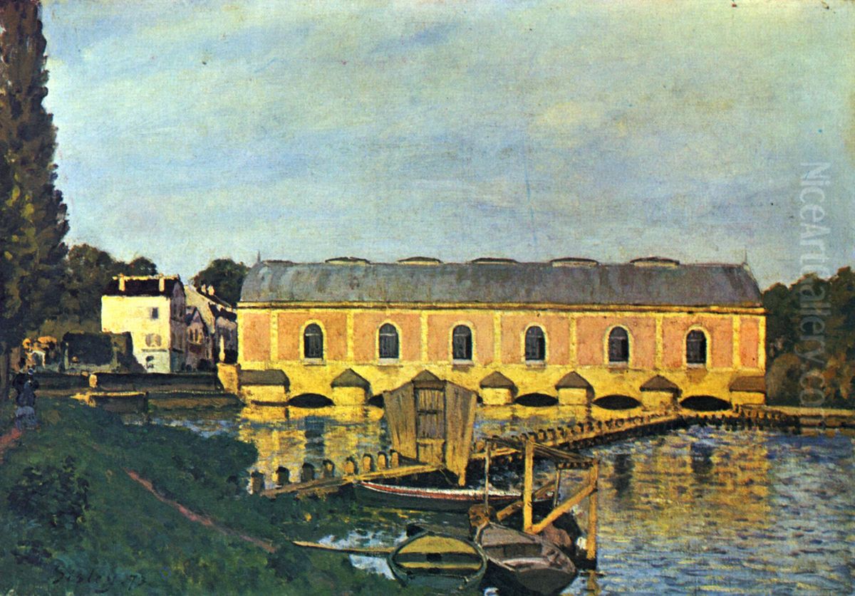Machine Shed of the Pump of Marly Oil Painting by Alfred Sisley