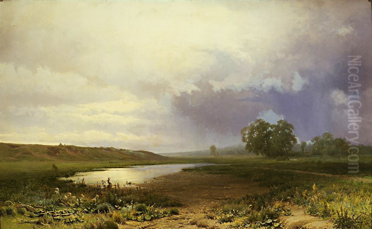 Wet Meadow Oil Painting by Fyodor Vasilyev