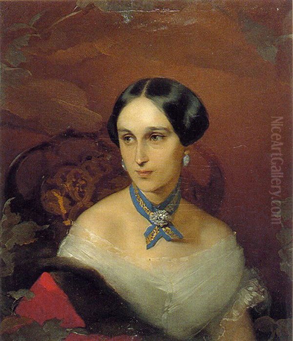Portrait of Natalia Nikolaievna Gontcharova Oil Painting by Ivan Makarov