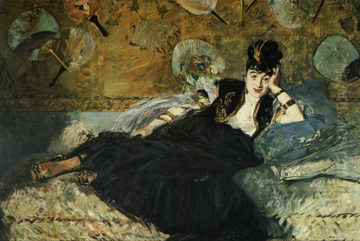 Woman with Fans Oil Painting by Edouard Manet