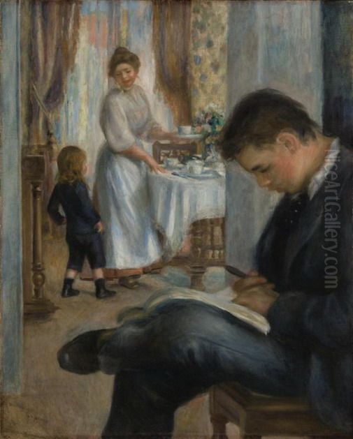 Dejeuner a Berneval / Petit-dejeuner Oil Painting by Pierre Auguste Renoir
