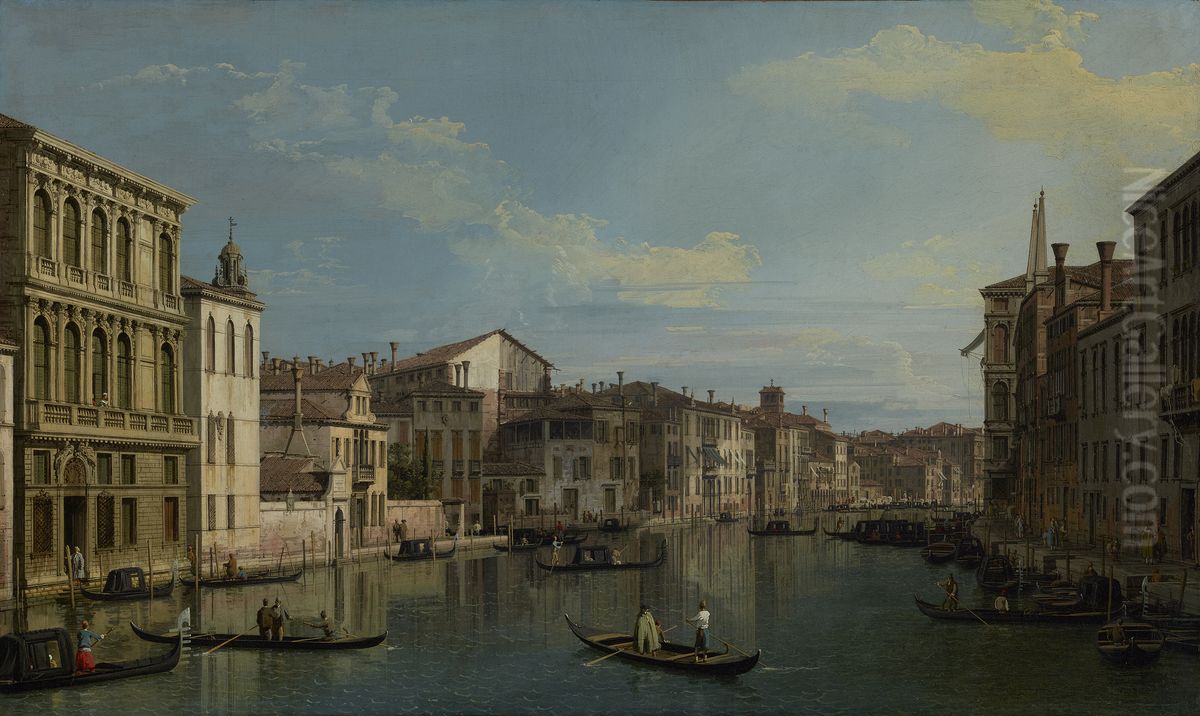The Grand Canal in Venice from Palazzo Flangini to Campo San Marcuola Oil Painting by Canaletto