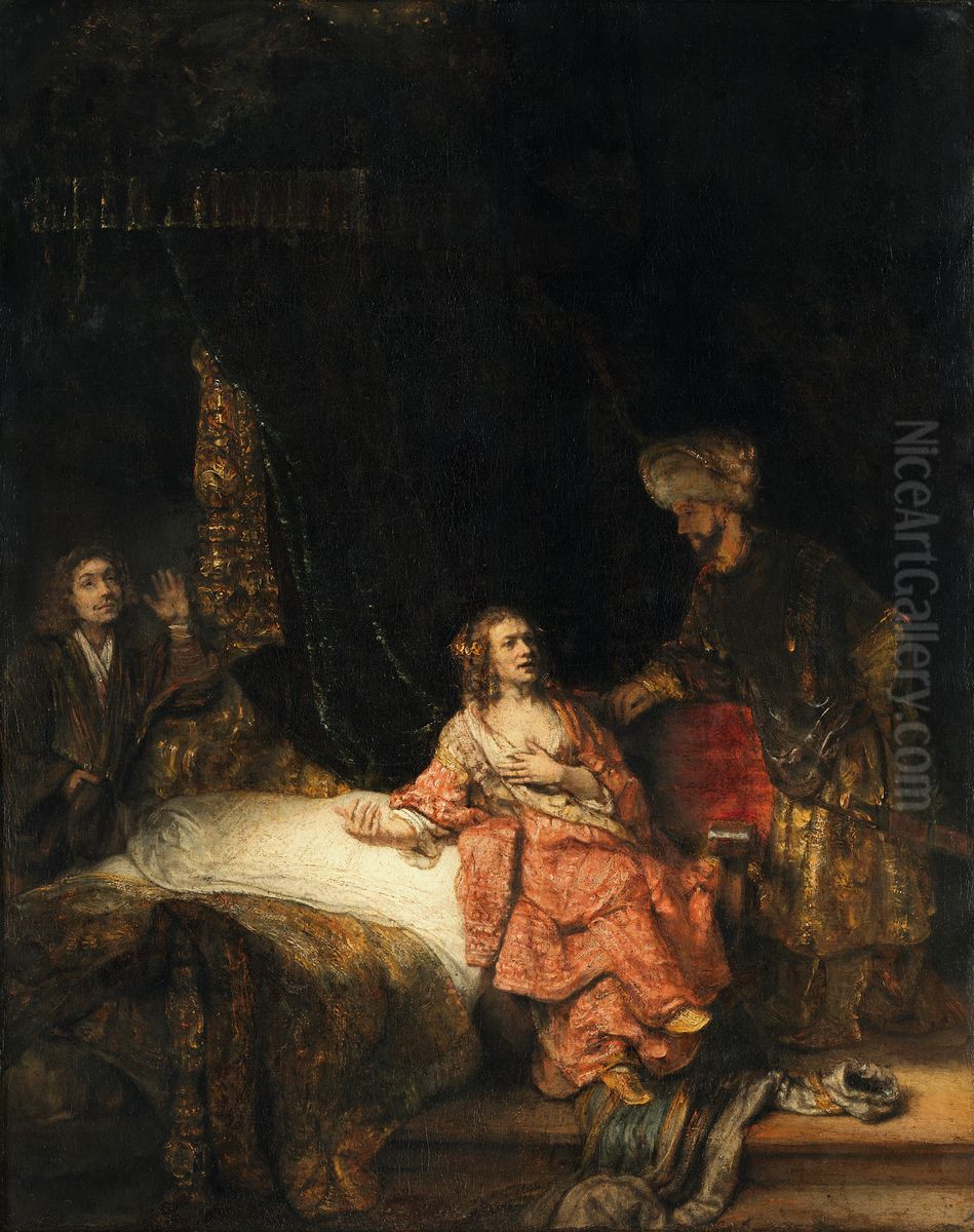 Joseph und Potiphars Frau Oil Painting by Rembrandt
