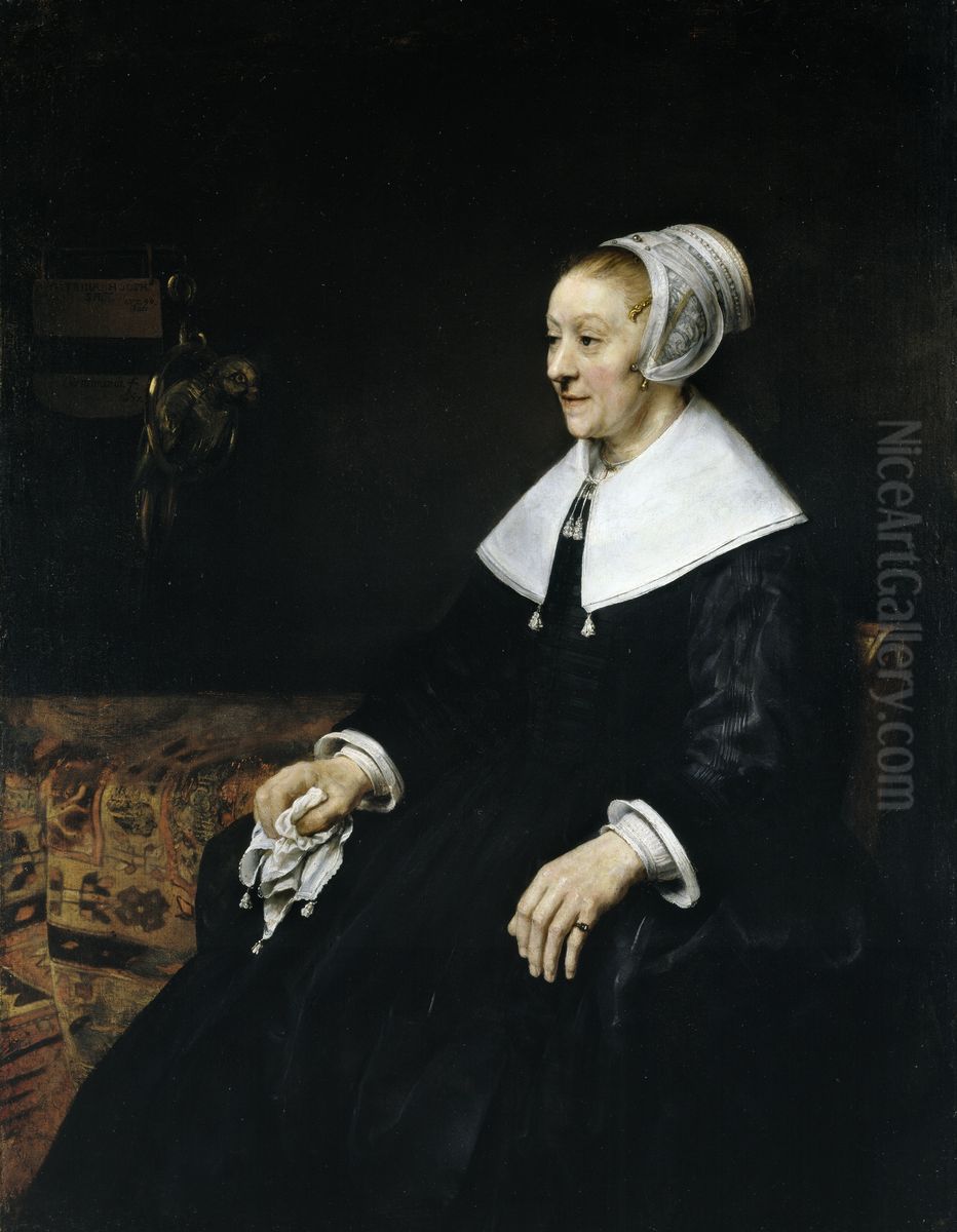 Portrait of Catrina Hooghsaet (1607-1685) Oil Painting by Rembrandt