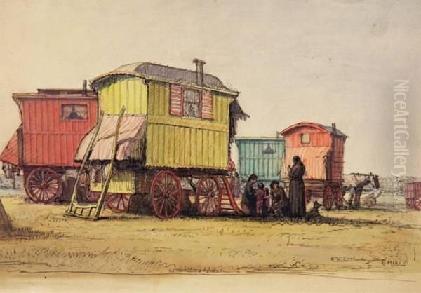 Gypsy Encampment Oil Painting by Sydney Carline