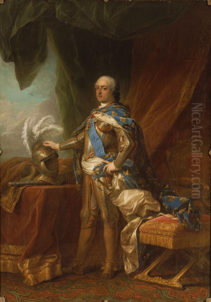 Karl van Loo. Portret Ludovika XV Oil Painting by Charles-Andre van Loo