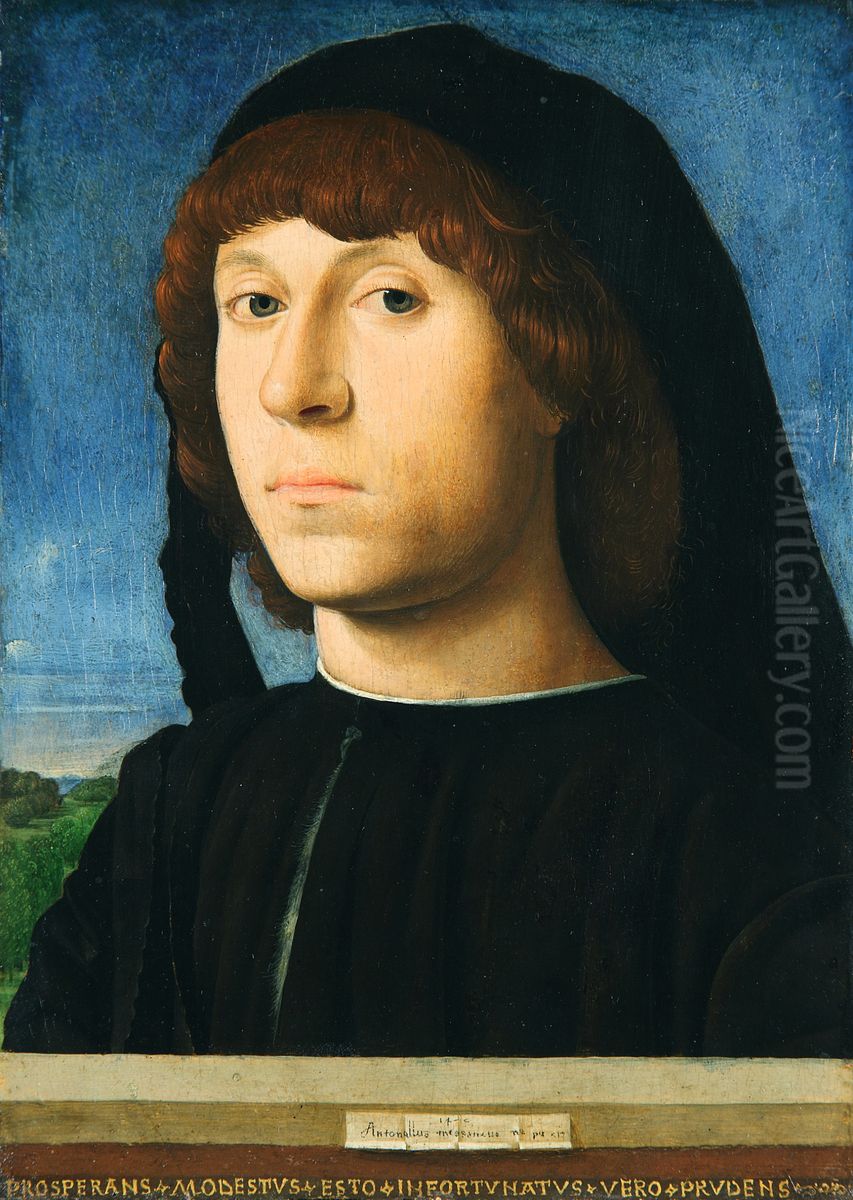 Portrait of a young Man Oil Painting by Antonello da Messina