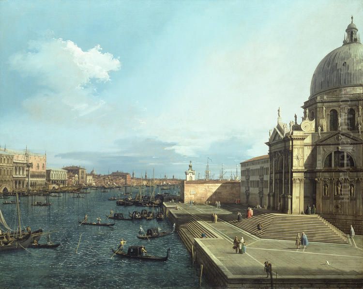 The Grand Canal and Santa  Maria della Salute Oil Painting by Canaletto