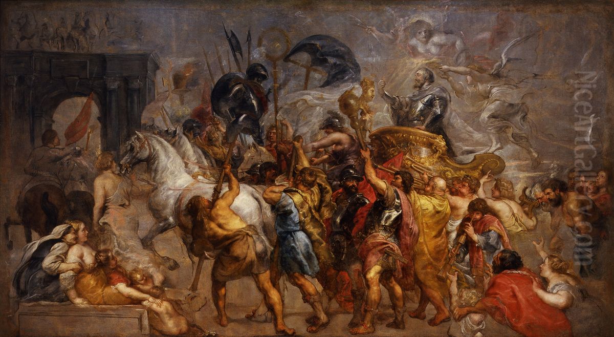 Ingresso trionfale di Enrico IV a Parigi (22/03/1594) Oil Painting by (studio of) Rubens, Peter Paul