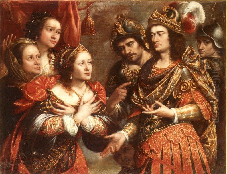 La familia de Darius III davant Alexandre el Gran Oil Painting by Justus Sustermans