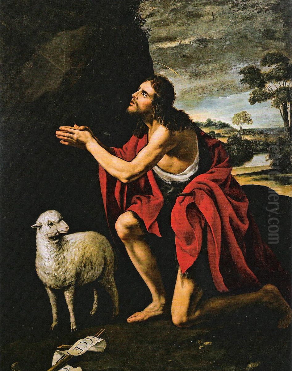 John the Baptist in Prayer Oil Painting by Juan Van Der Hamen
