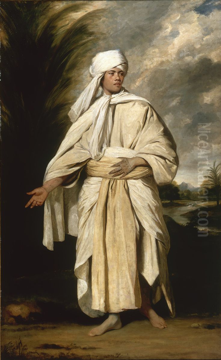 Portrait of Omai Oil Painting by Of Sir Joshua Reynolds
