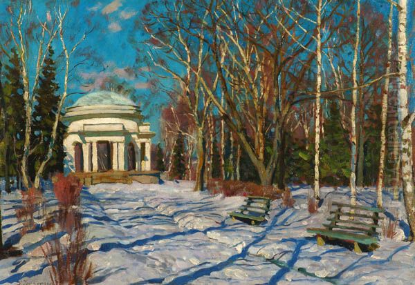 Winter landscape. Vyatka Oil Painting by Stanislaw Zukowski