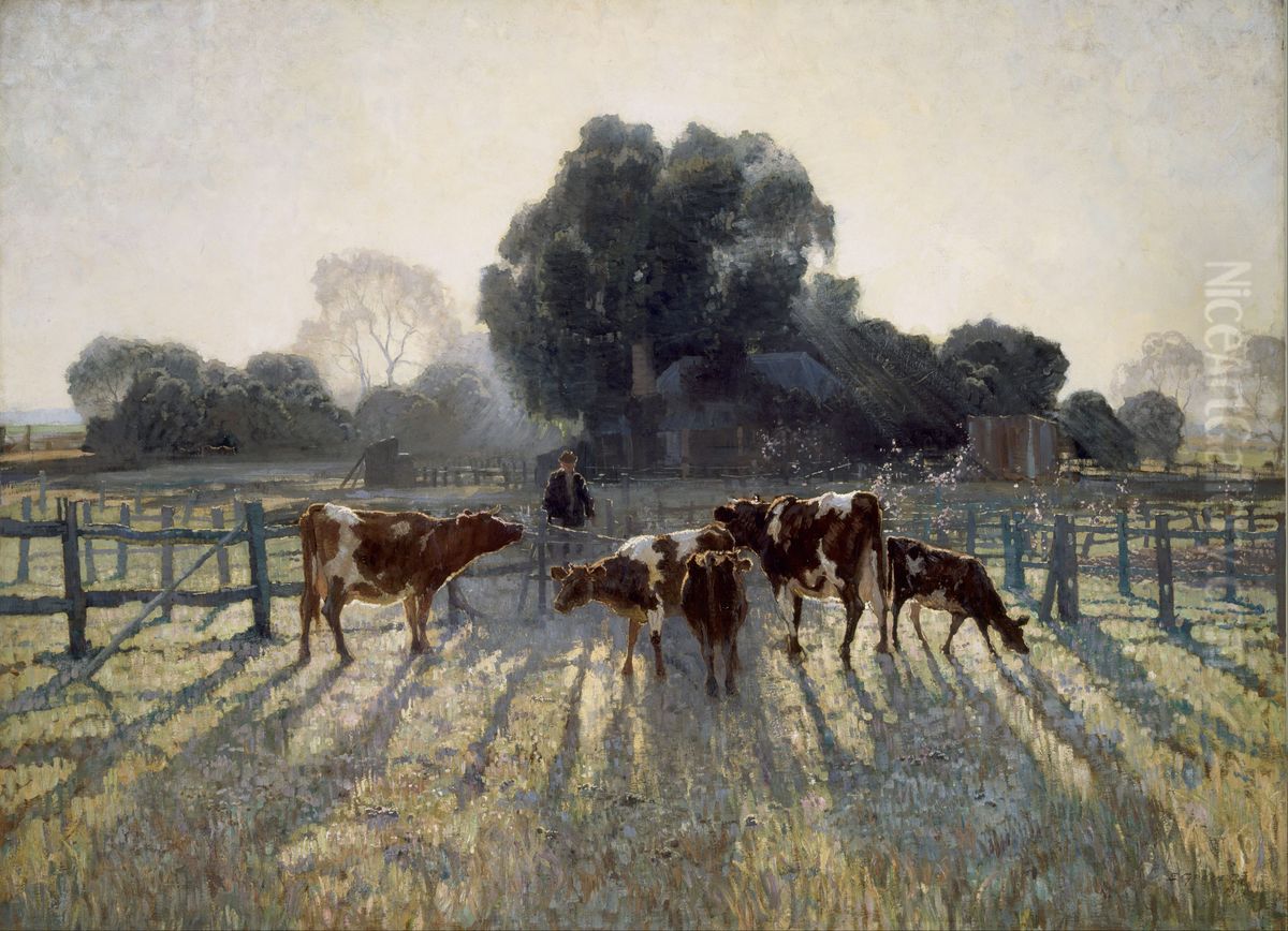 Spring frost Oil Painting by Elioth Gruner