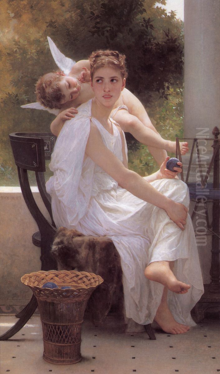 Work Interrupted Oil Painting by William-Adolphe Bouguereau