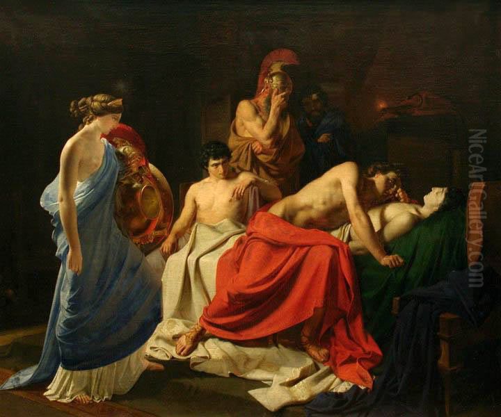 Achilles Lamenting the Death of Patroclus Oil Painting by Nikolai Ge