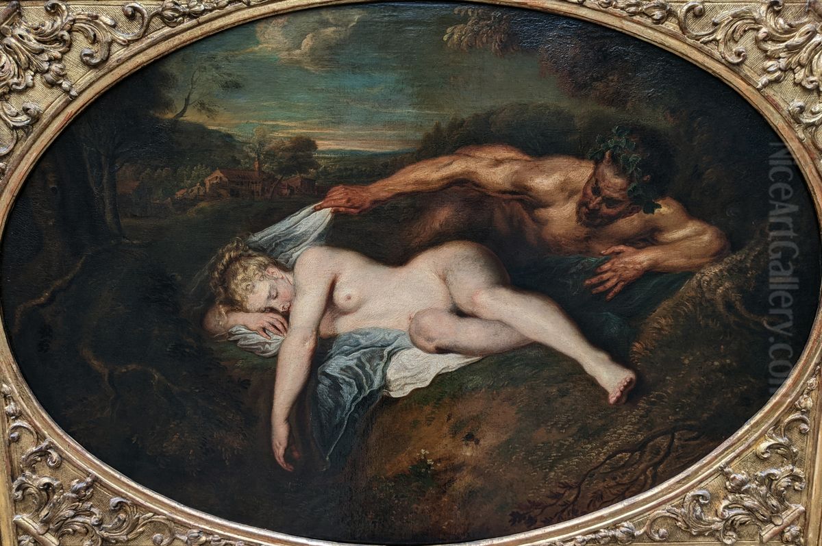 Jupiter et Antiope Oil Painting by Jean-Antoine Watteau