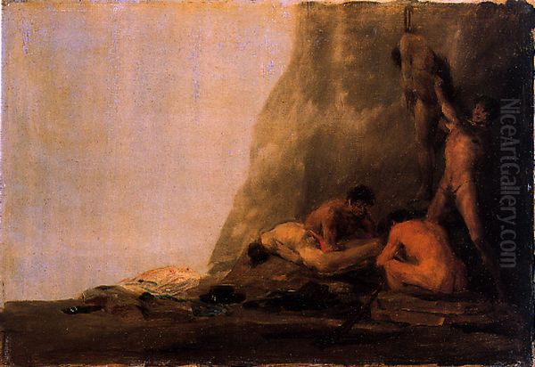 Cannibals Chopping up Victims Oil Painting by Francisco Goya Fuendetodos