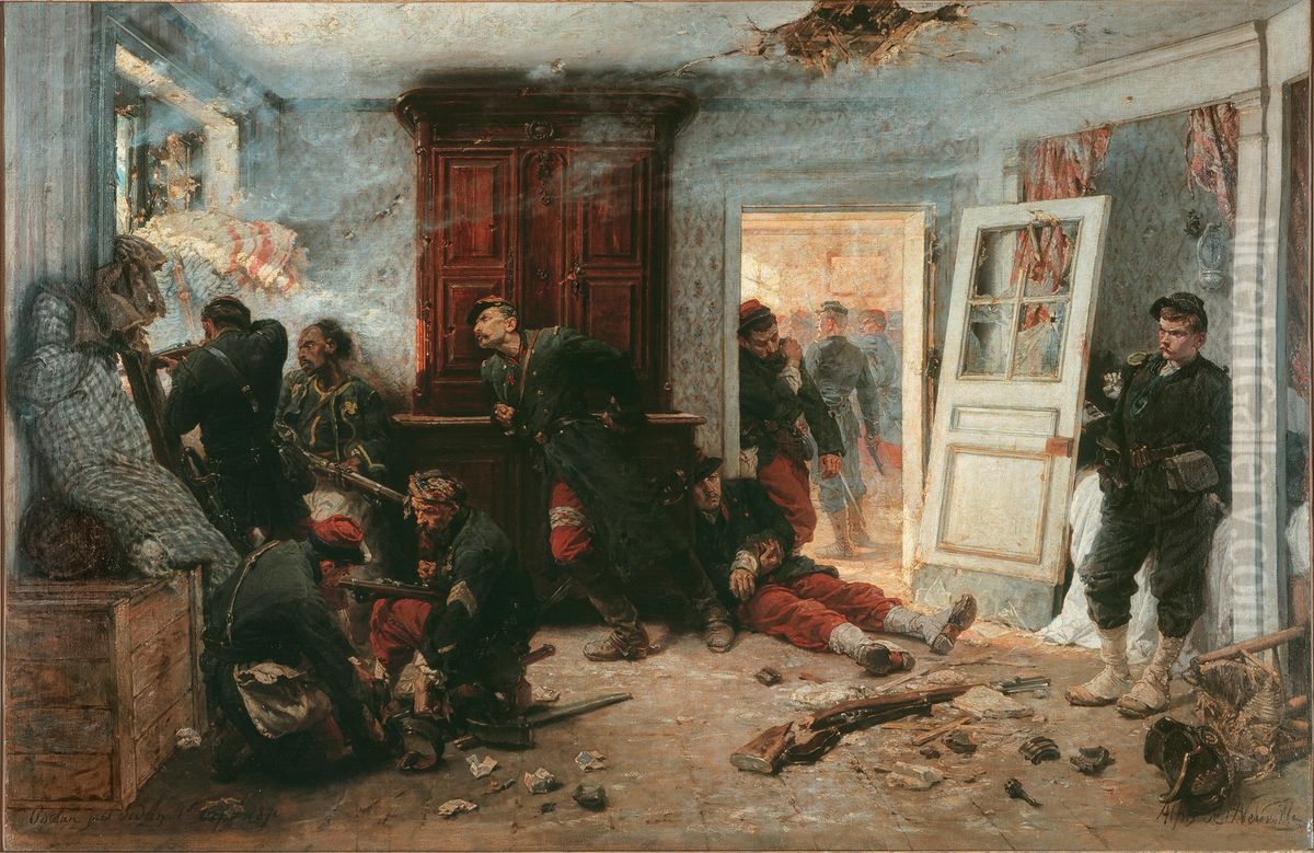 The Last Cartridges Oil Painting by Alphonse de Neuville