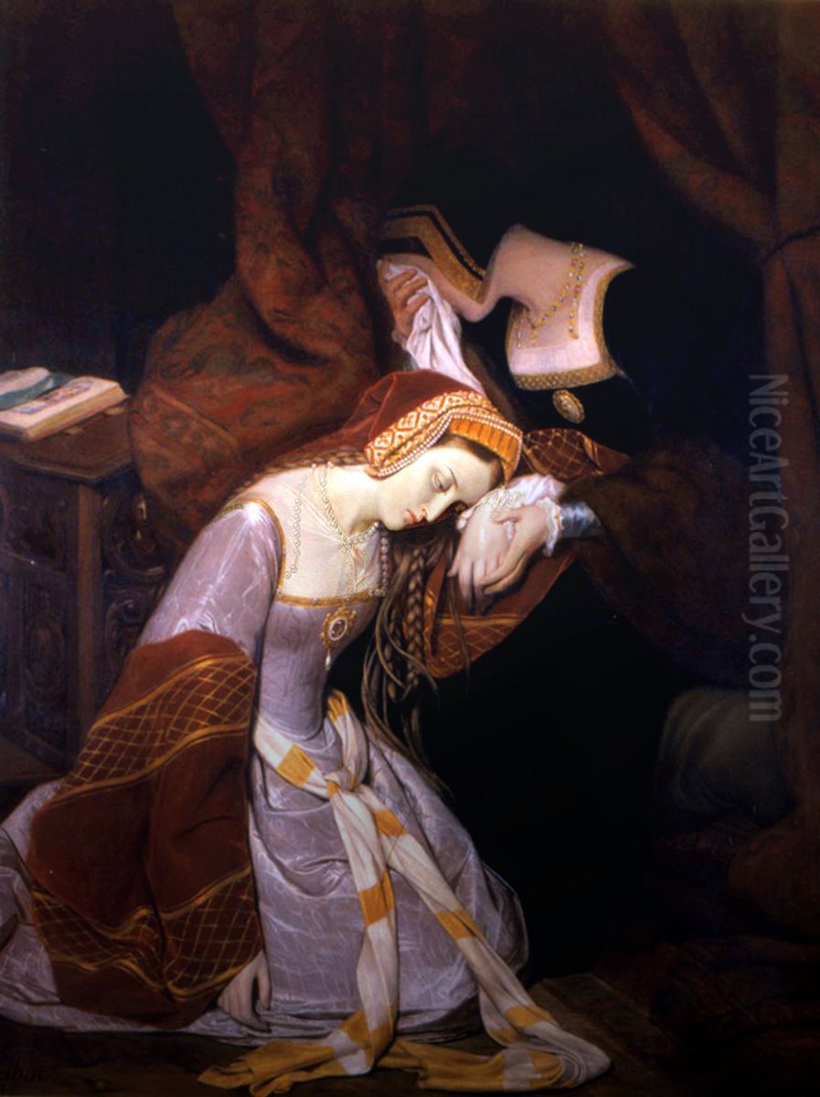 Anne de Boleyn a la Tour de Londres, dans les premiers moments de son
arrestation Oil Painting by Edouard Cibot