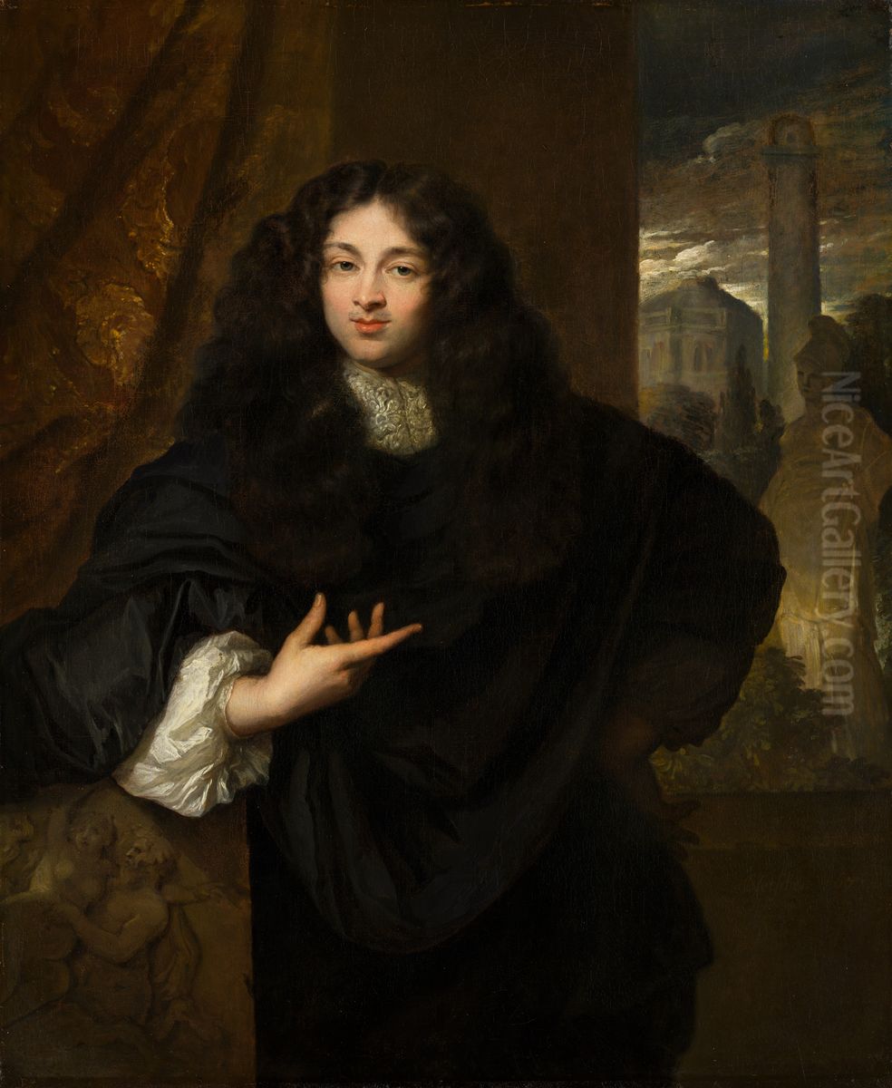 Portrait of Maurits Le Leu de Wilhem (1643- 1724) Oil Painting by Caspar Netscher