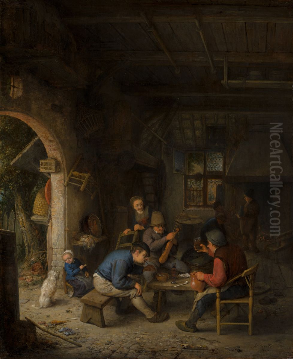 Peasants at an Inn Oil Painting by Adriaen van Ostade
