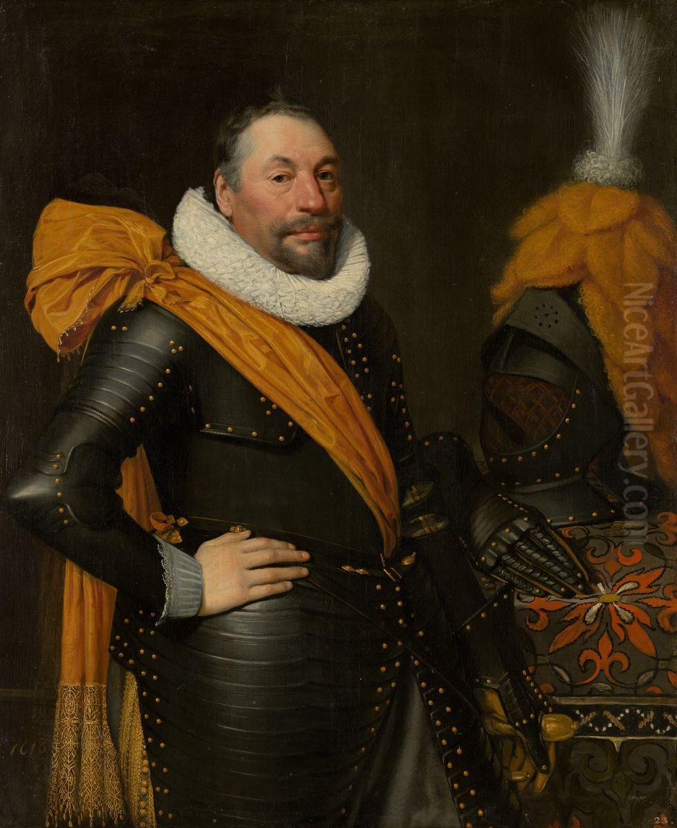 Portrait of an Officer Oil Painting by Jan Van Ravesteyn