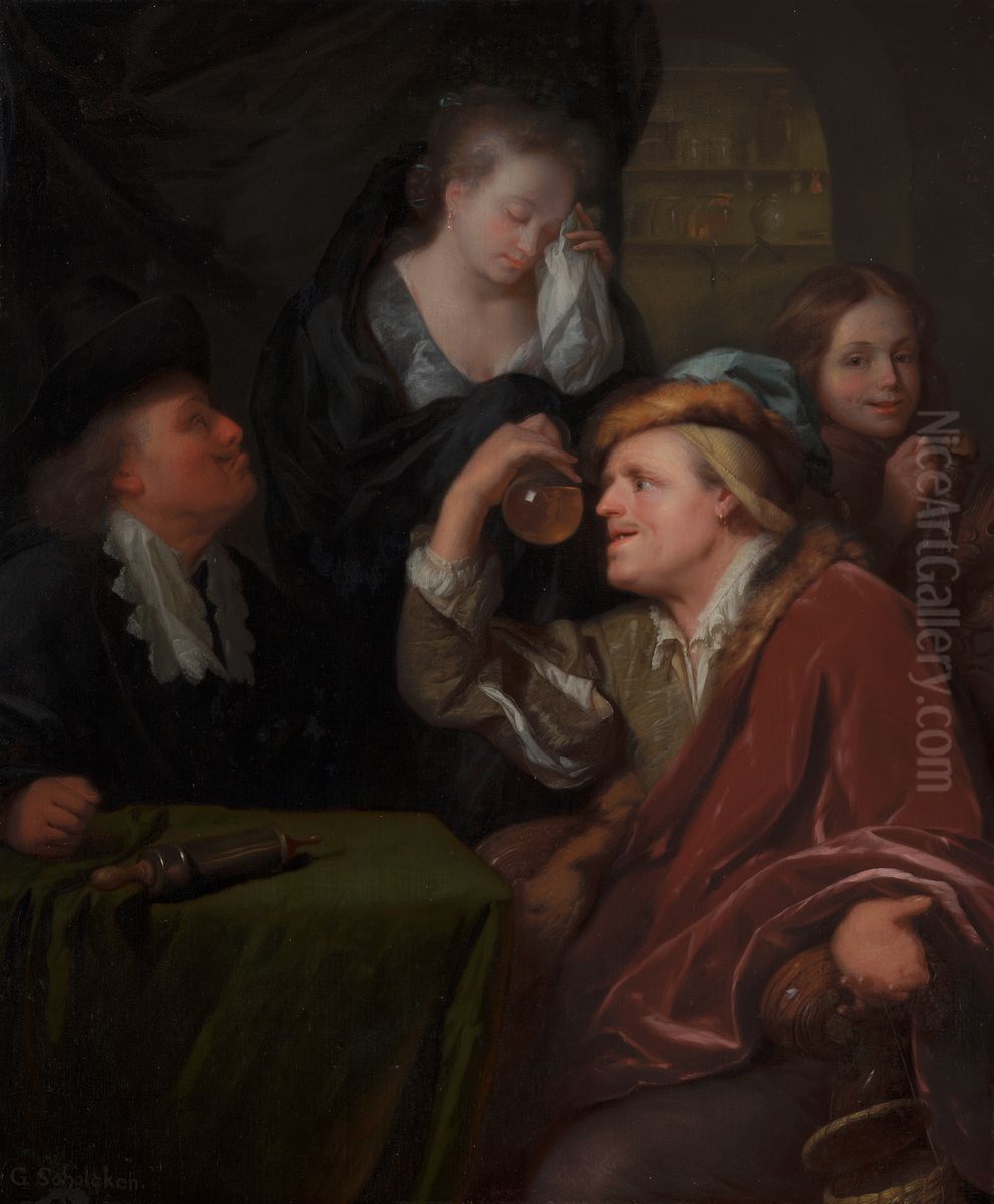 The Doctor's Examination Oil Painting by Godfried Schalcken
