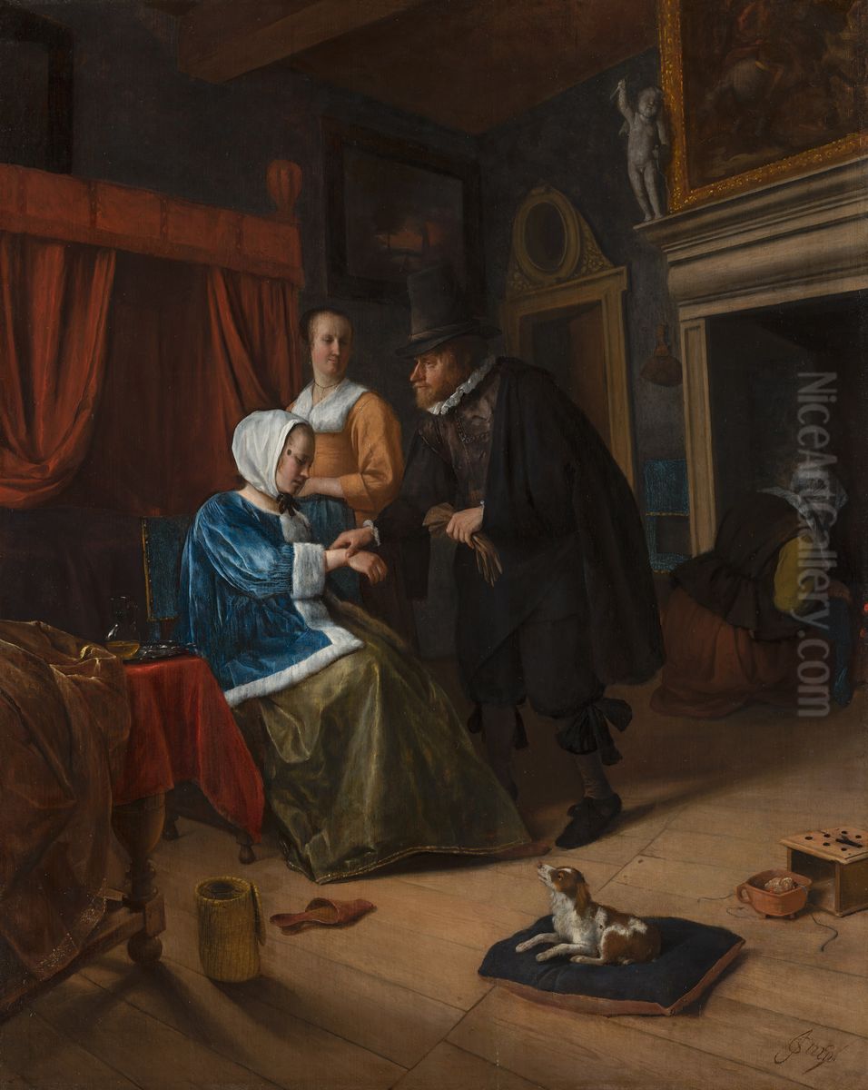 The Sick Girl Oil Painting by Jan Steen