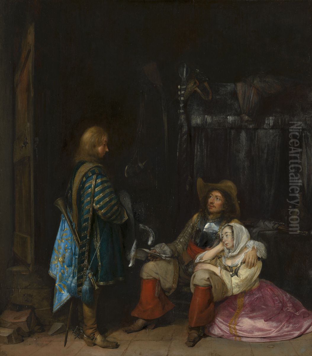 The Messenger, known as 'The Unwelcome News' Oil Painting by Gerard Ter Borch