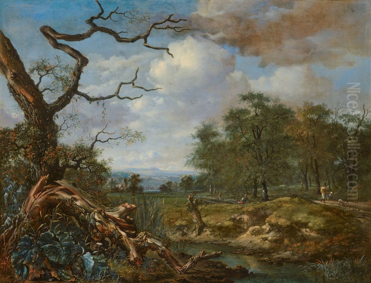 Landscape at the Edge of Woods Oil Painting by Jan Wijnants