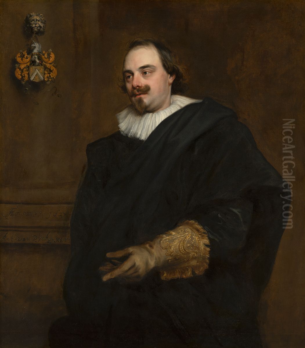 Portrait of Peeter Stevens (c.1590-1668) Oil Painting by Sir Anthony Van Dyck