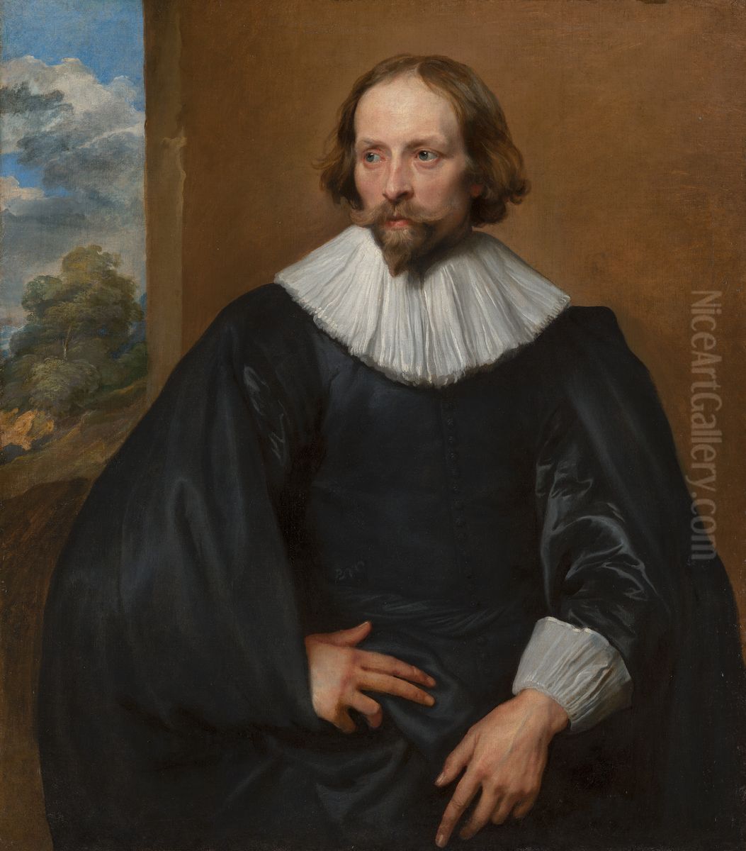 Portrait du peintre Quintijn Symons Oil Painting by Sir Anthony Van Dyck