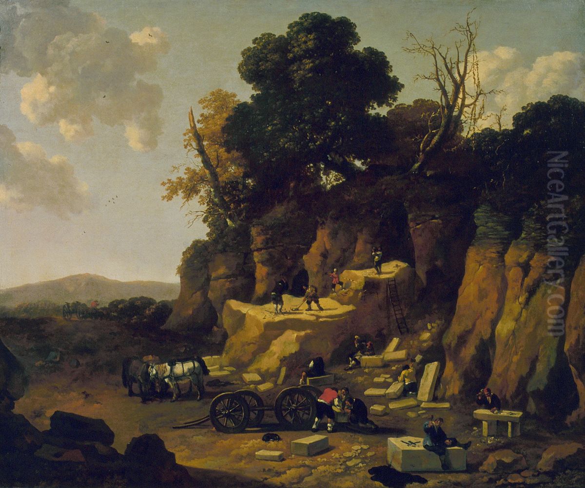 The Quarry Oil Painting by Abraham Begeyn